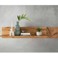 Wohnen Wildeiche Hängeregal mit Hirnholz Deko - Acapella