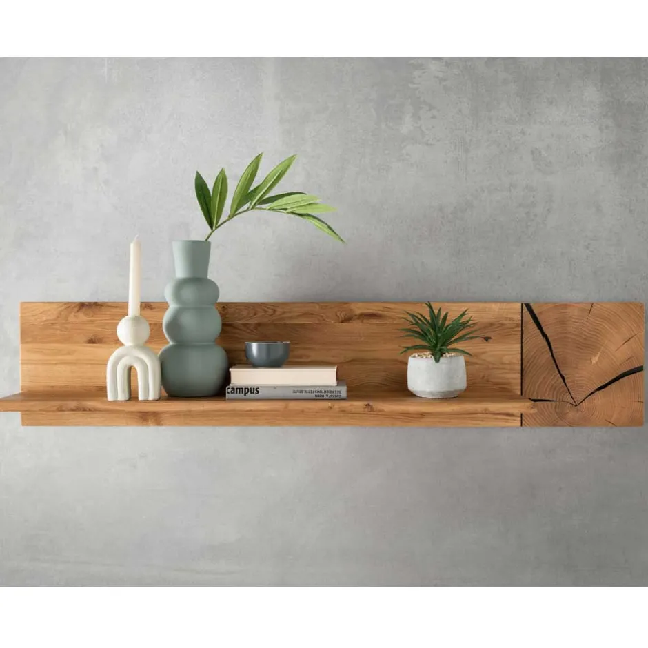 Wohnen Wildeiche Hängeregal mit Hirnholz Deko - Acapella