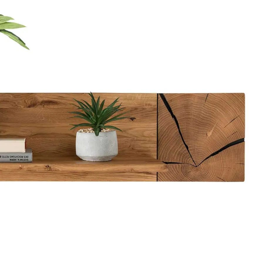 Wohnen Wildeiche Hängeregal mit Hirnholz Deko - Acapella