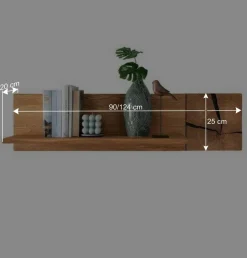 Wohnen Wildeiche Hängeregal mit Hirnholz Deko - Acapella