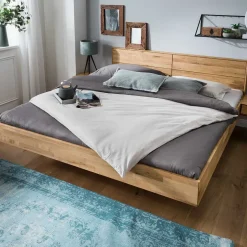 Wildeiche Holzbett in Schwebeoptik - Sesimbra^Wohnen Best