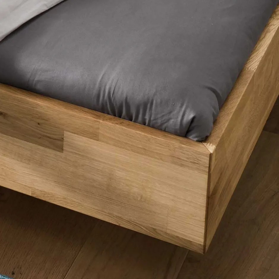 Wildeiche Holzbett in Schwebeoptik - Sesimbra^Wohnen Best