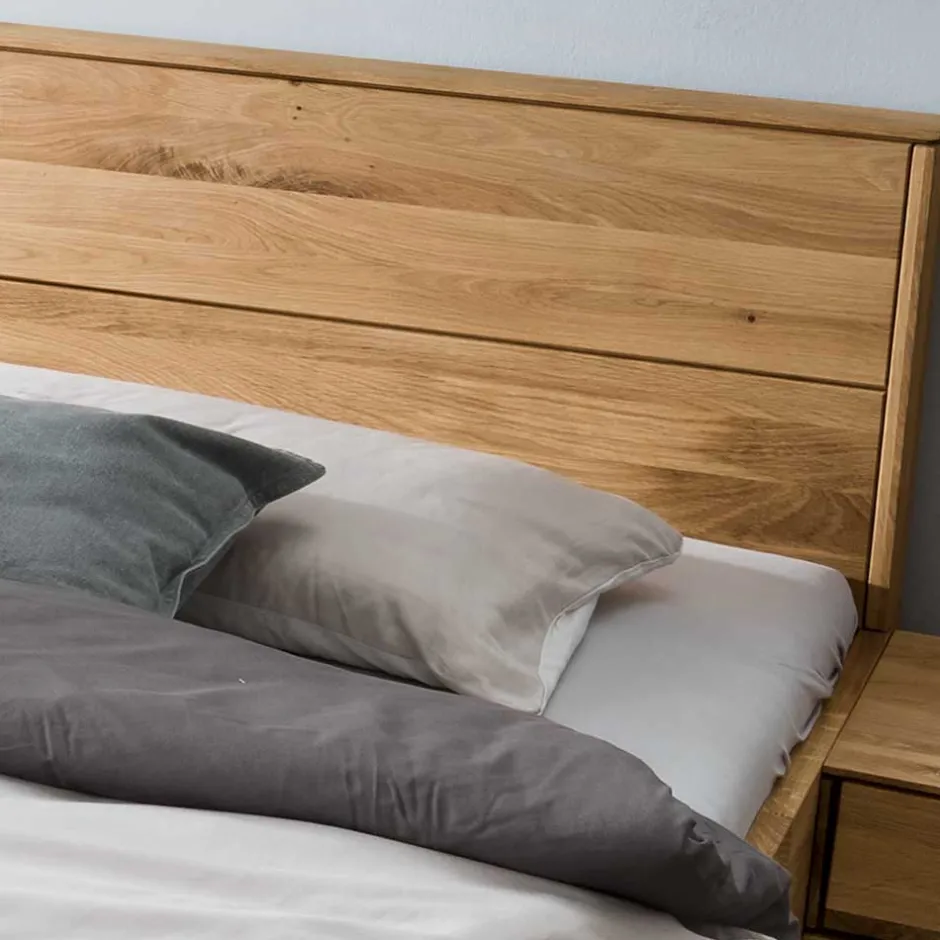 Wildeiche Holzbett in Schwebeoptik - Sesimbra^Wohnen Best