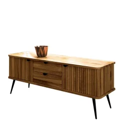 Wohnen Wildeiche Lowboard mit Metall - Casarius