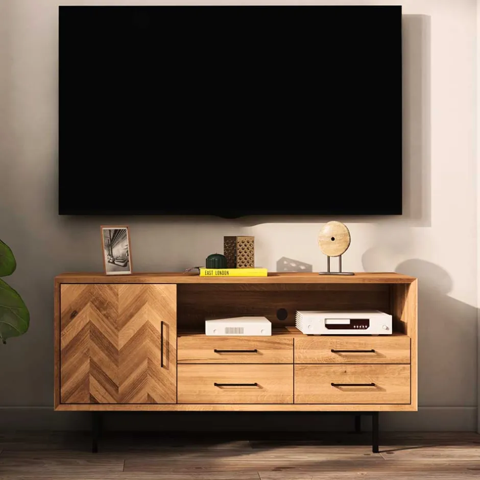 Wildeiche Lowboard modern-elegant - Kerfa^Wohnen