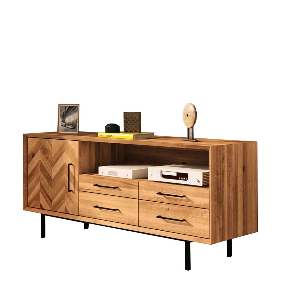 Wildeiche Lowboard modern-elegant - Kerfa^Wohnen