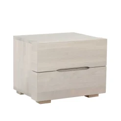 Wildeiche Nachtschrank Slobozia in Weiß geölt^Wohnen Clearance