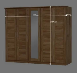 Wildeiche Schlafzimmerschrank Cranos mit Spiegel^Wohnen Online