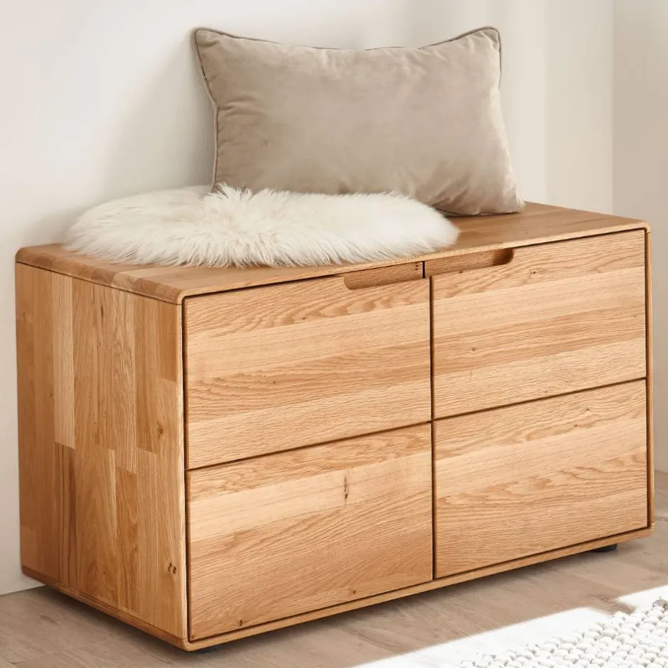 Wildeiche Schuhbank mit Doppeltür - Darcona^Wohnen Online