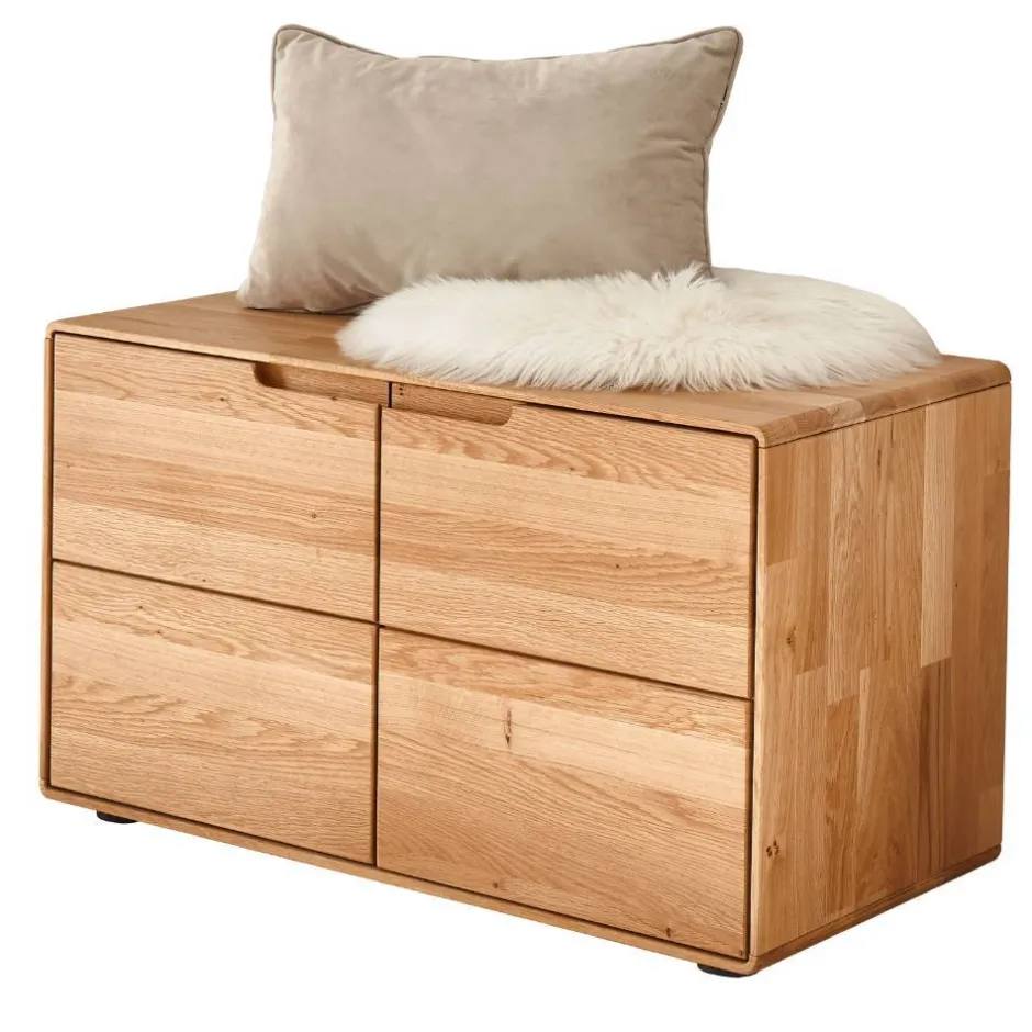 Wildeiche Schuhbank mit Doppeltür - Darcona^Wohnen Online