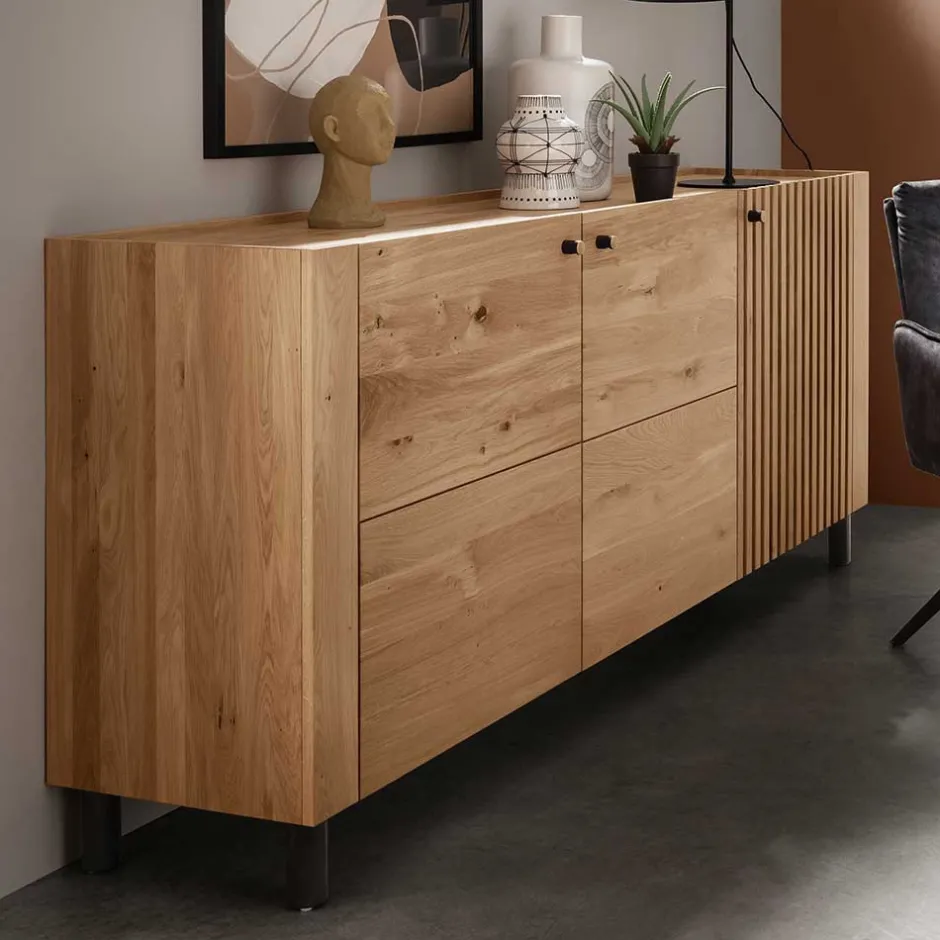 Wohnen Wildeiche Sideboard im Skandi Design - Valouis