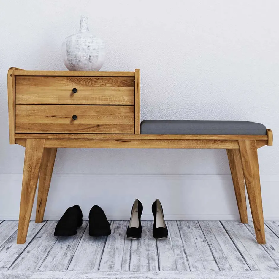 Wildeiche Telefonbank Flurbank mit Schubladen - Hardus^Wohnen New