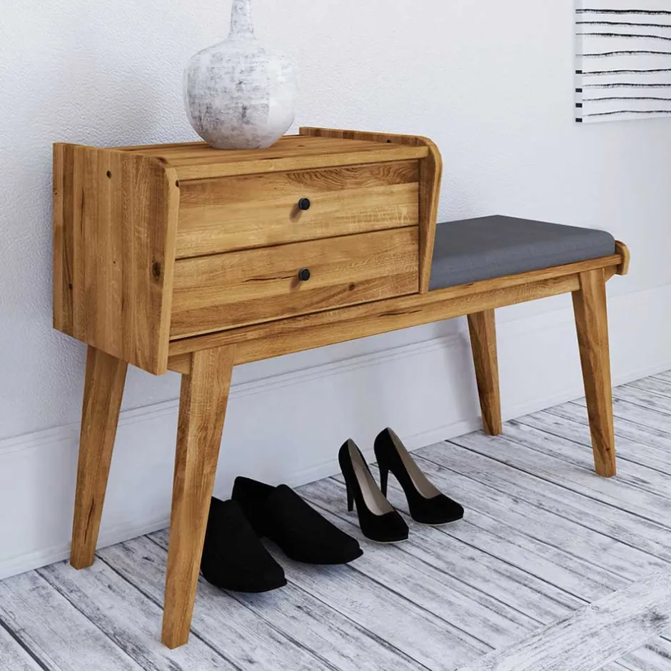 Wildeiche Telefonbank Flurbank mit Schubladen - Hardus^Wohnen New