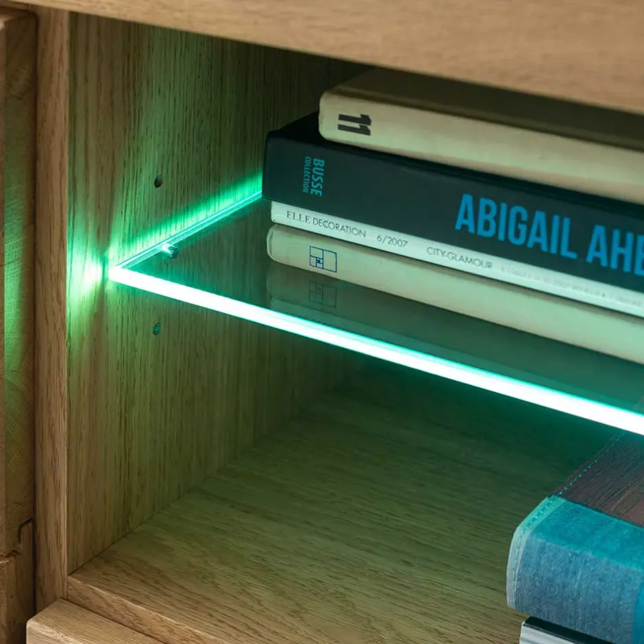 Wildeiche TV Anbauwand teilmassiv - Sophia (vierteilig)^Wohnen Discount