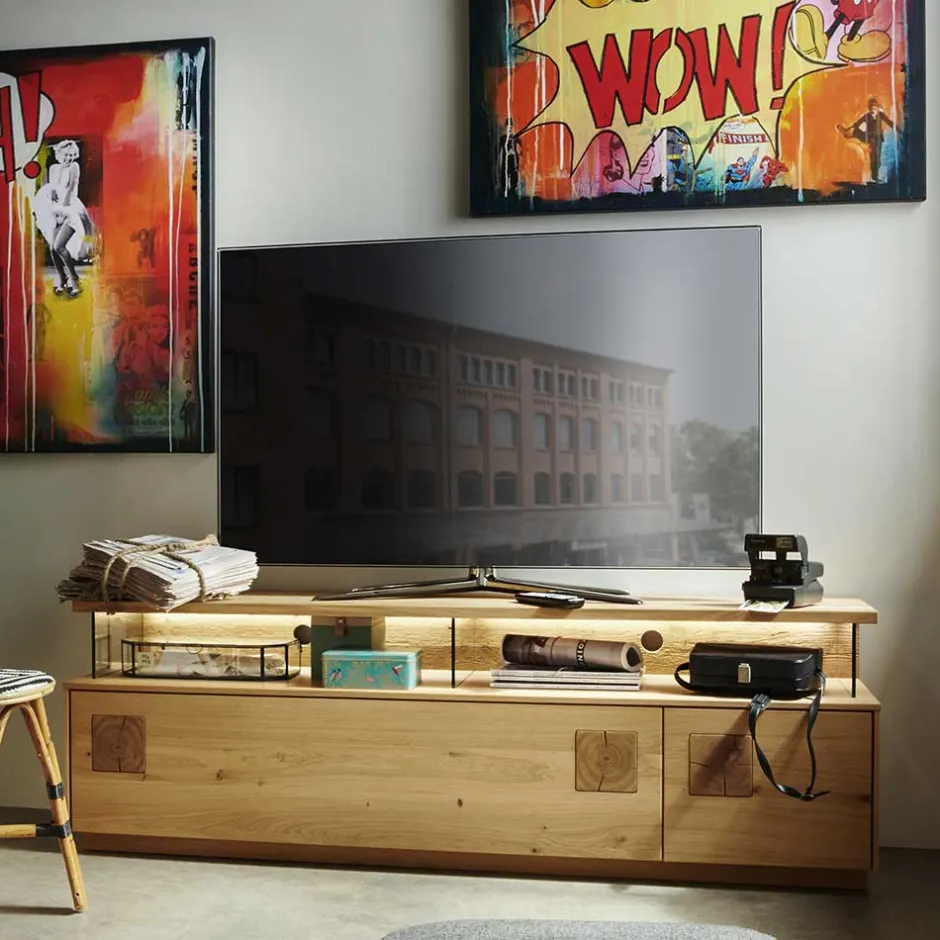 Wohnen Wildeiche TV Board mit 170 cm Breite - Millena