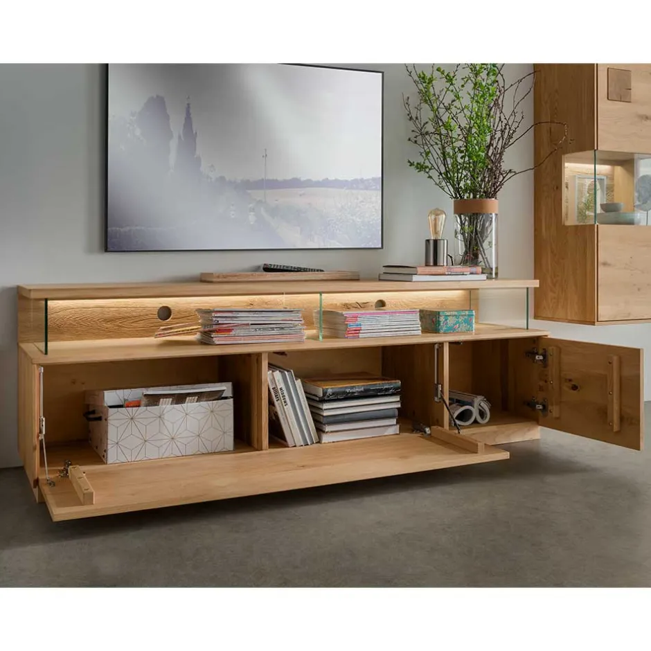 Wohnen Wildeiche TV Board mit 170 cm Breite - Millena