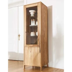 Wildeiche Vitrine in modernem Design - Laida^Wohnen Clearance