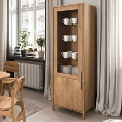Wildeiche Vitrine in modernem Design - Laida^Wohnen Clearance
