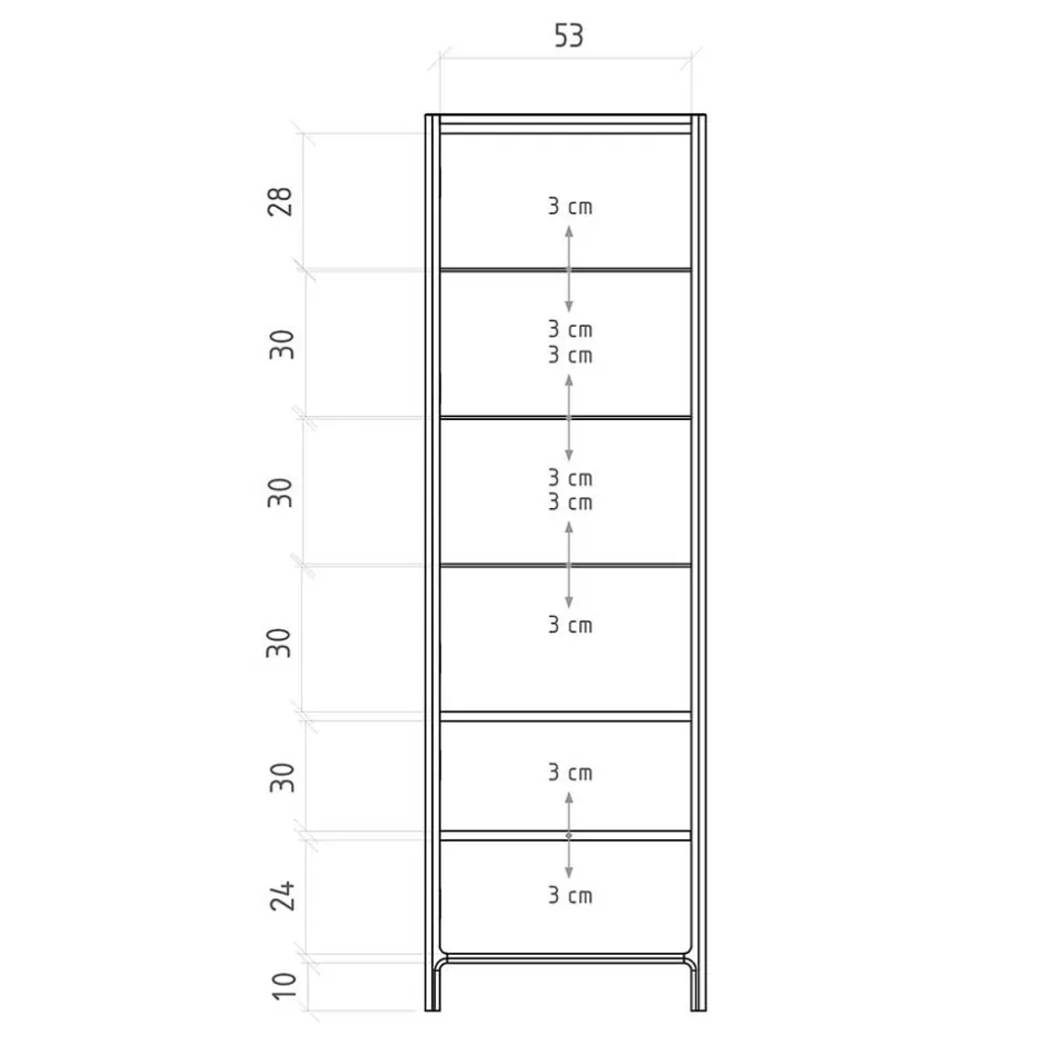 Wildeiche Vitrine in modernem Design - Laida^Wohnen Clearance