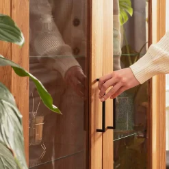 Wohnen Wildeiche Vitrine mit zwei Schubladen - Kerfa