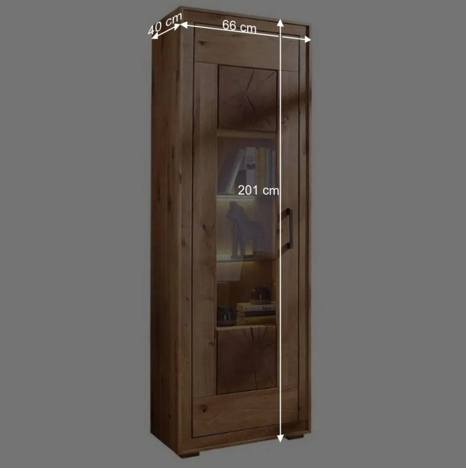 Wildeiche Vitrine Troncon mit 201 cm Höhe^Wohnen Online