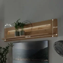 Wildeiche Wandboard geölt - 156 cm breit - Obinson^Wohnen Discount