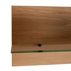 Wohnen Wildeiche Wandboard mit Glas-Ablage - Barrios