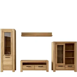 Wohnen Wildeiche Wohnwand Set teilmassiv - Sophia (vierteilig)