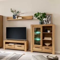 Wildeiche Wohnzimmerschrank teilmassiv - Sophia^Wohnen Sale