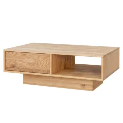 Wildeiche Wohnzimmertisch auf Sockelgestell - Cocondar^Wohnen New