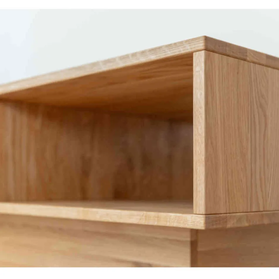 Wildeiche Wohnzimmertisch auf Sockelgestell - Cocondar^Wohnen New