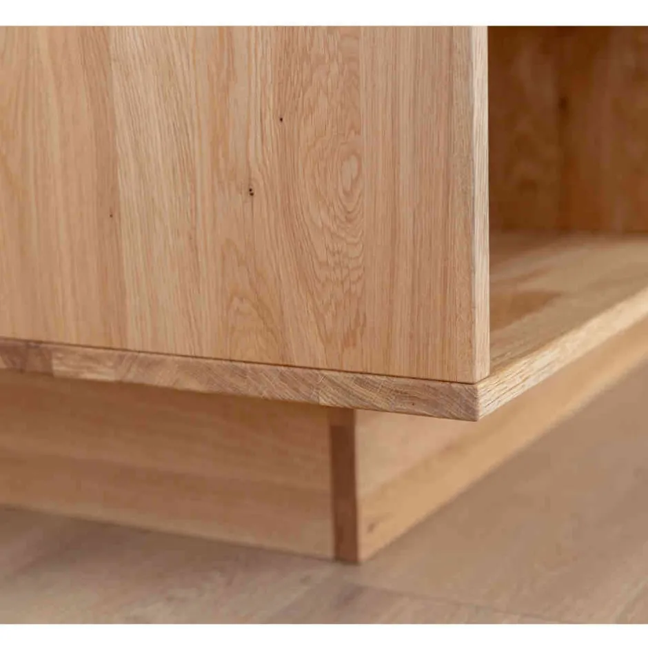 Wildeiche Wohnzimmertisch auf Sockelgestell - Cocondar^Wohnen New