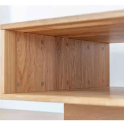 Wildeiche Wohnzimmertisch auf Sockelgestell - Cocondar^Wohnen New