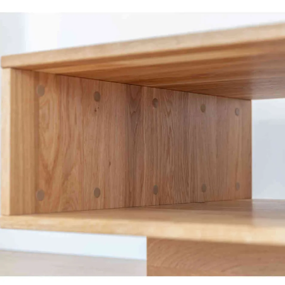 Wildeiche Wohnzimmertisch auf Sockelgestell - Cocondar^Wohnen New