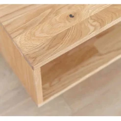 Wildeiche Wohnzimmertisch auf Sockelgestell - Cocondar^Wohnen New