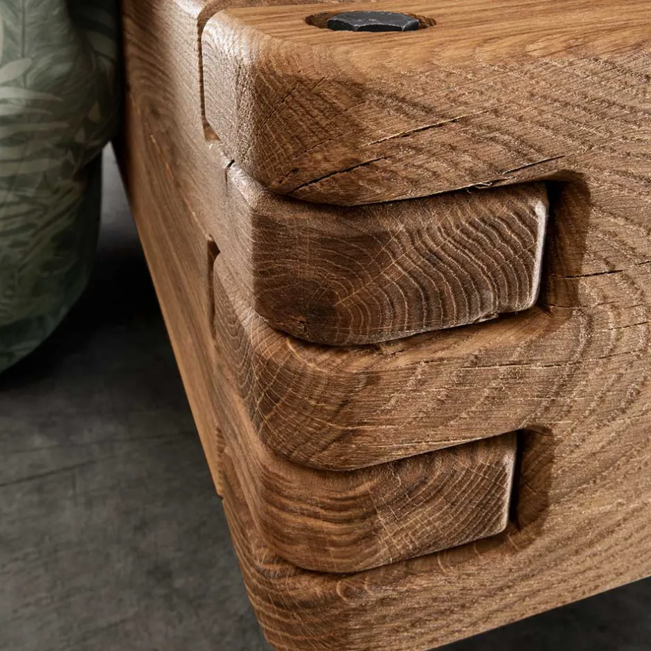 Wohnen Wildeichebett mit Balken-Kopfteil - Swan