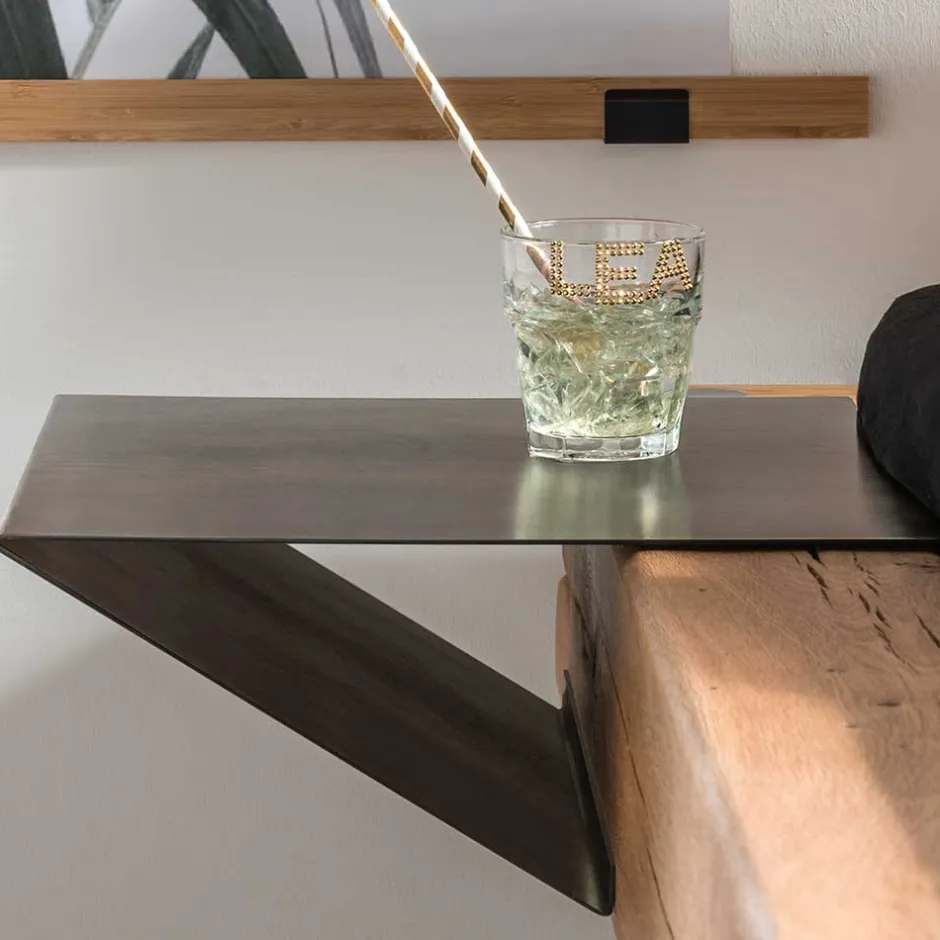 Wohnen Wildeichebett mit Balken-Kopfteil - Swan