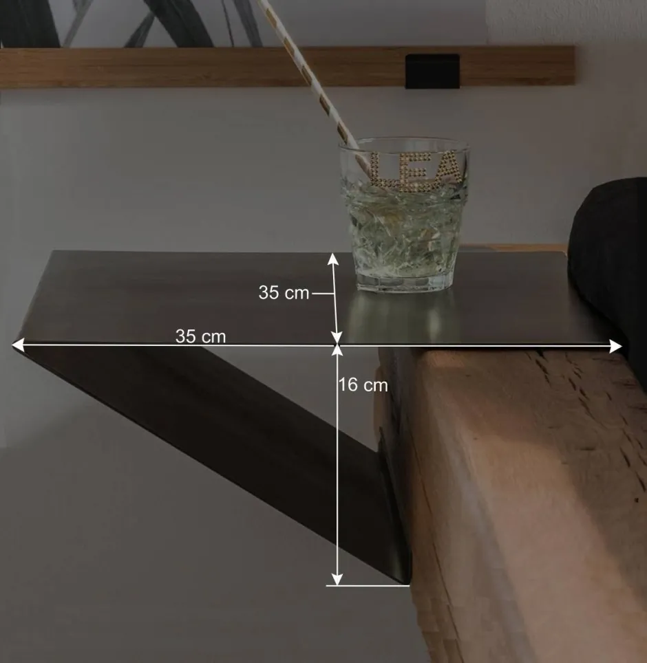 Wohnen Wildeichebett mit Balken-Kopfteil - Swan