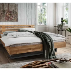 Wohnen Wildeichebett mit Lamellen-Kopfteil - Esvilda I