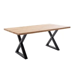 Wildeichetisch mit zwei X-Beinen - Soreca^Wohnen Sale