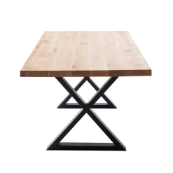 Wildeichetisch mit zwei X-Beinen - Soreca^Wohnen Sale