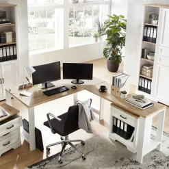 Winkel-Schreibtisch im Landhausstil - Mehady^Wohnen Clearance