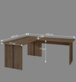 Winkelschreibtisch 160x77x235 cm - Emly^Wohnen New