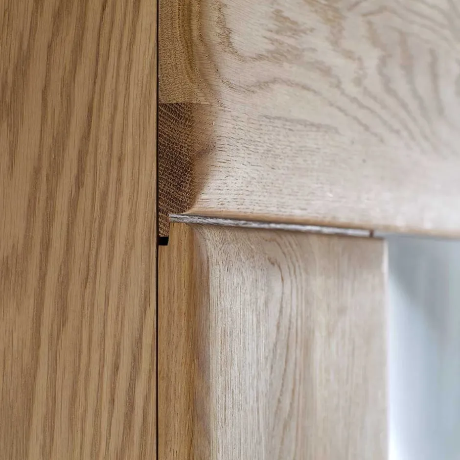 Wohnen Wohnkombination in Eiche Bianco teilmassiv Pontros optional mit LED (vierteilig)