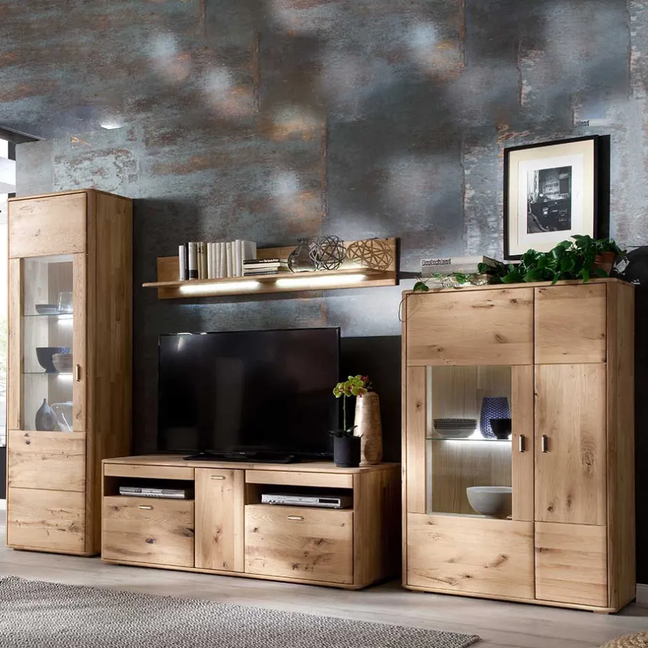 Wohnen Wohnkombination in Eiche Bianco - Destal (vierteilig)