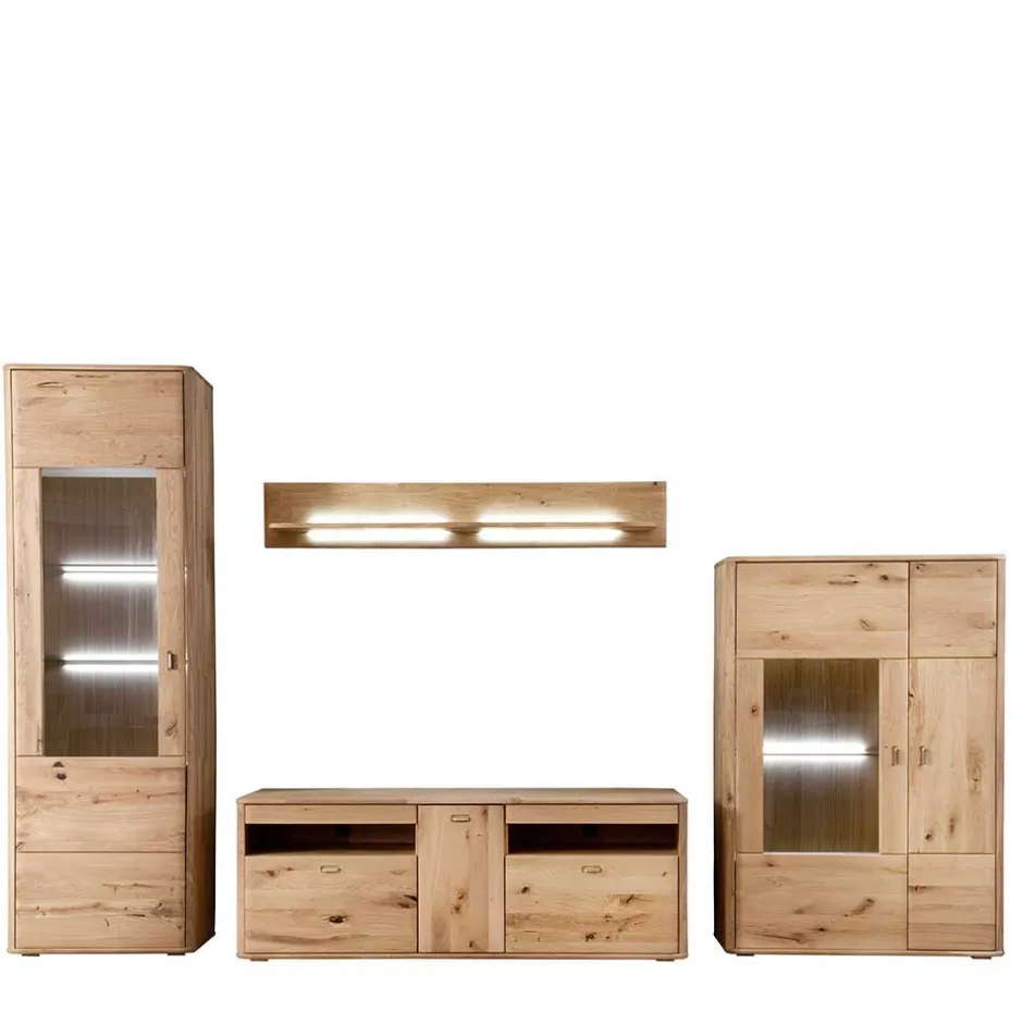 Wohnen Wohnkombination in Eiche Bianco - Destal (vierteilig)