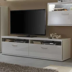 Wohnkombination Tacroma in Hochglanz Weiß (vierteilig)^Wohnen Best