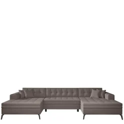 Wohnlandschaft in Taupe mit Bettfunktion - Anzarote^Wohnen Hot