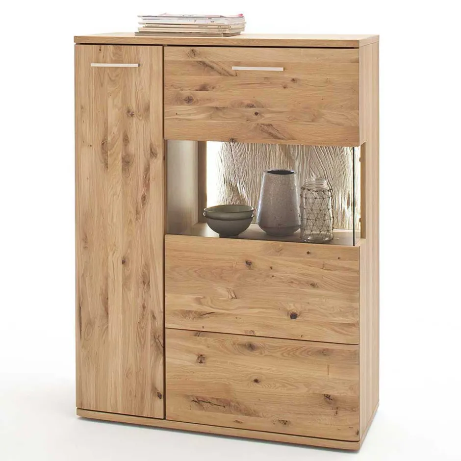 Wohnen Wohnmöbel Set in Eiche Bianco - Crokas (vierteilig)