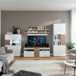 Wohnmöbel Set in Weiß Hochglanz - Icadro (vierteilig)^Wohnen Clearance